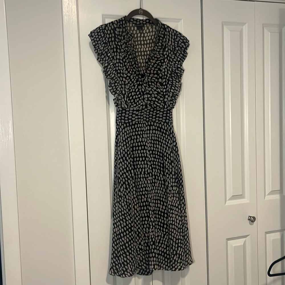 Club Monaco Size 8 polka dot ruffle dress